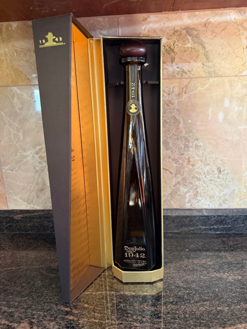 Don Julio 1942 Tequila Box - Tall Brown & Gold Packaging